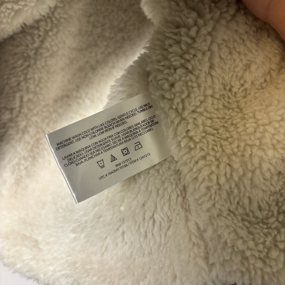 ORVIS Brighton 1/4 Zip Faux Sherpa Lined Marled Gray Black Sweater Jacket Large - Picture 7 of 8